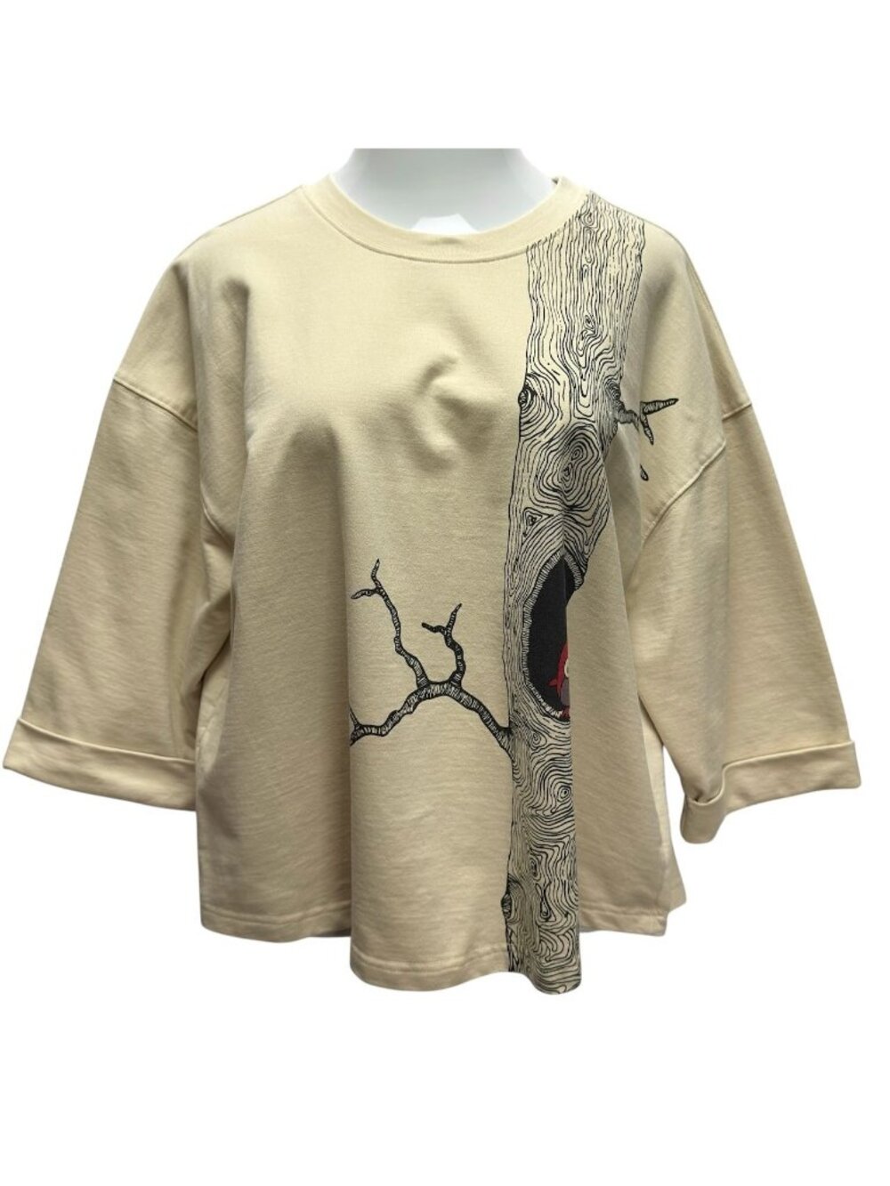 90s Catalog Favorites Womens 1X Pullover Owl In A Tree Sweatshirt Top Ivory Brow - Picture 4 of 16
